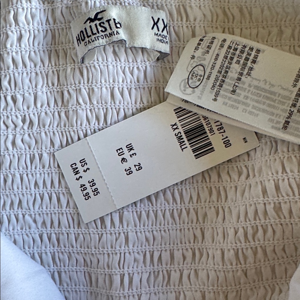 Hollister White Long Sleeve Crop Top NWT - Picture 5 of 6